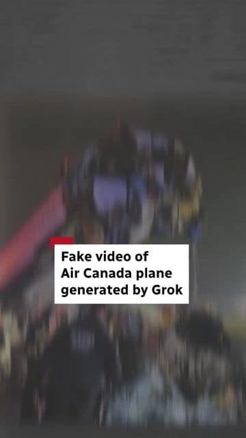 Can you tell this video of the LaGuardia Airport collision is fake? Grok was used to manipulate a photo of the damaged Air Canada plane, creating an AI-generated video. #FactCheck #AirCanada #LaGuardia #Grok #CBCNews