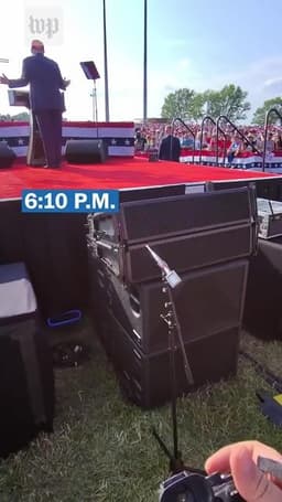 Largely unseen POV video from @TheWashigtonPos from Trump's fake assassination attempt in Butler, PA.We can see that the flag is lowered into position for the photoshoot between 16 and 19 seconds in the video as the photographers are ushered in. It takes the Secret Service over… pic.twitter.com/tpZ9C30q0X